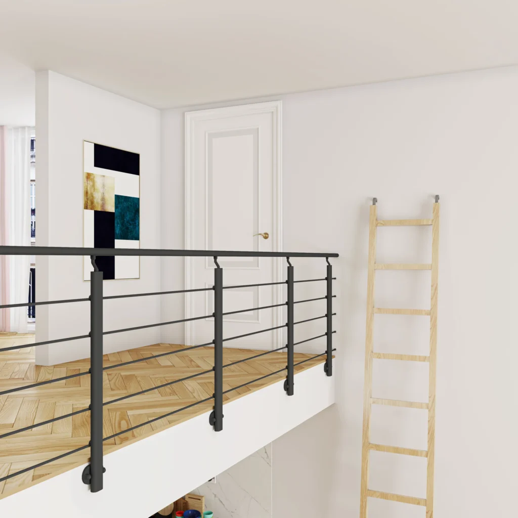 garde corps balustrade pour mezzanine en aluminium gris mat fixation laterale.jpg