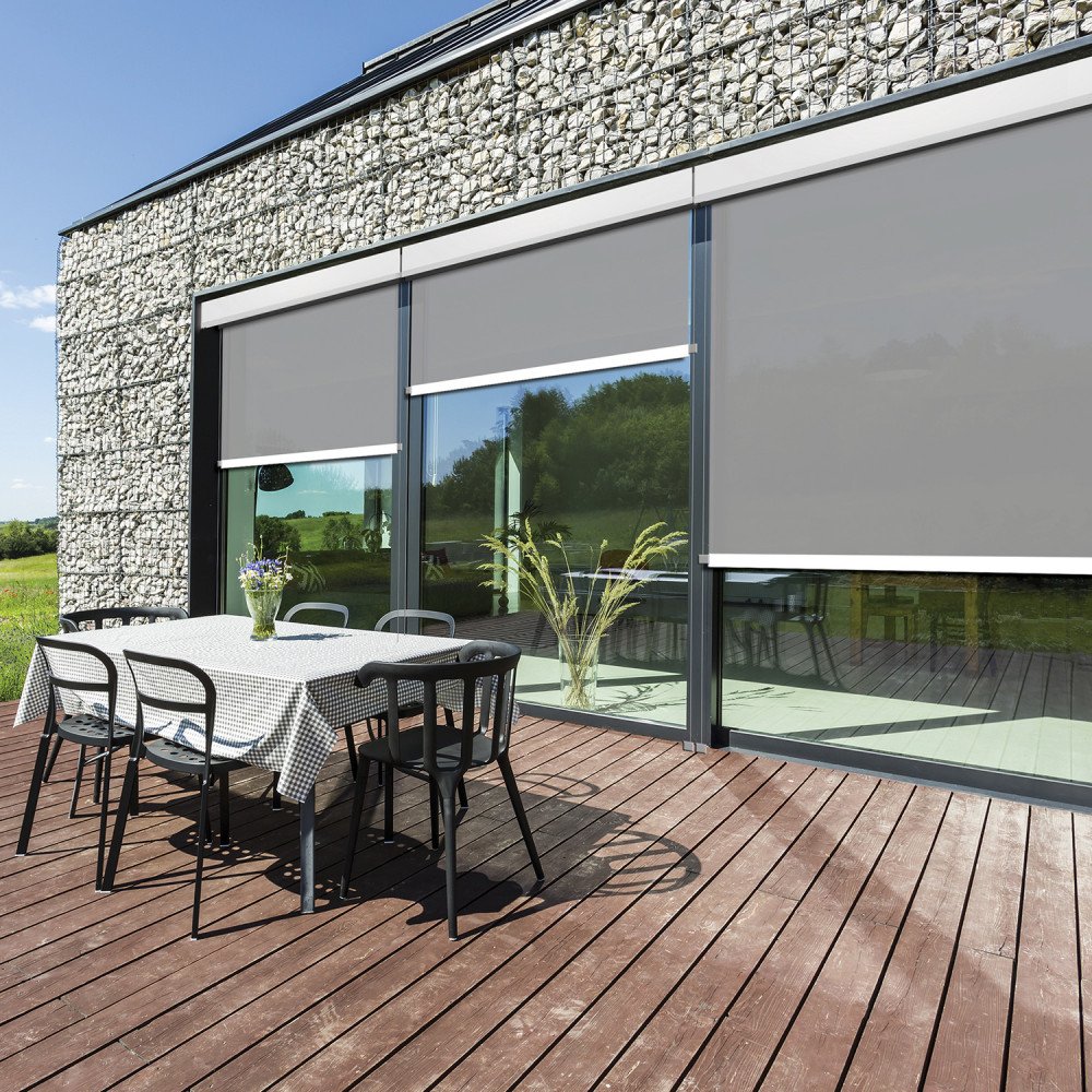 store exterieur motorise avec interrupteur coffre blanc